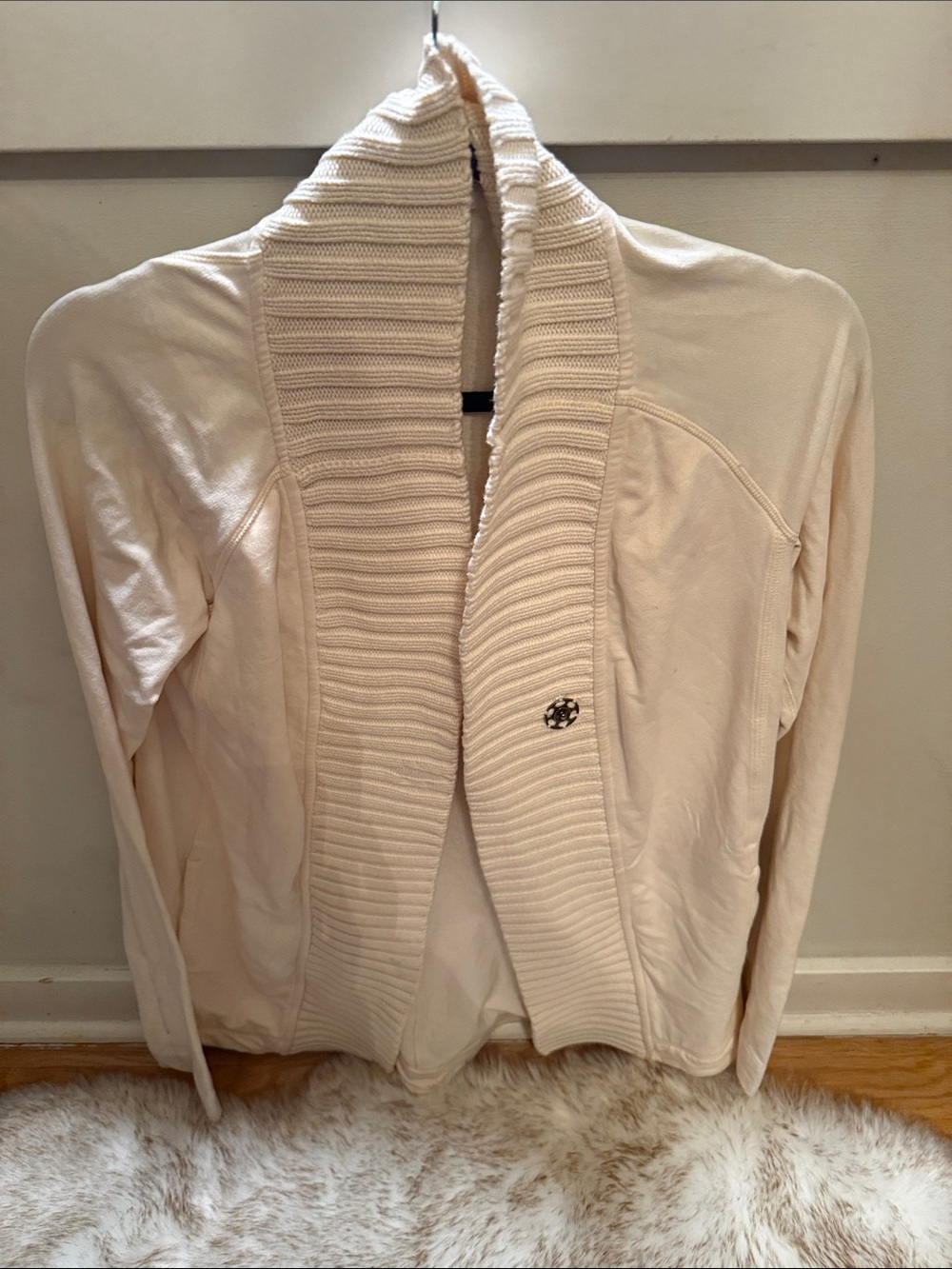 lululemon athletica Cream Shawl-Collar Knit Blazer